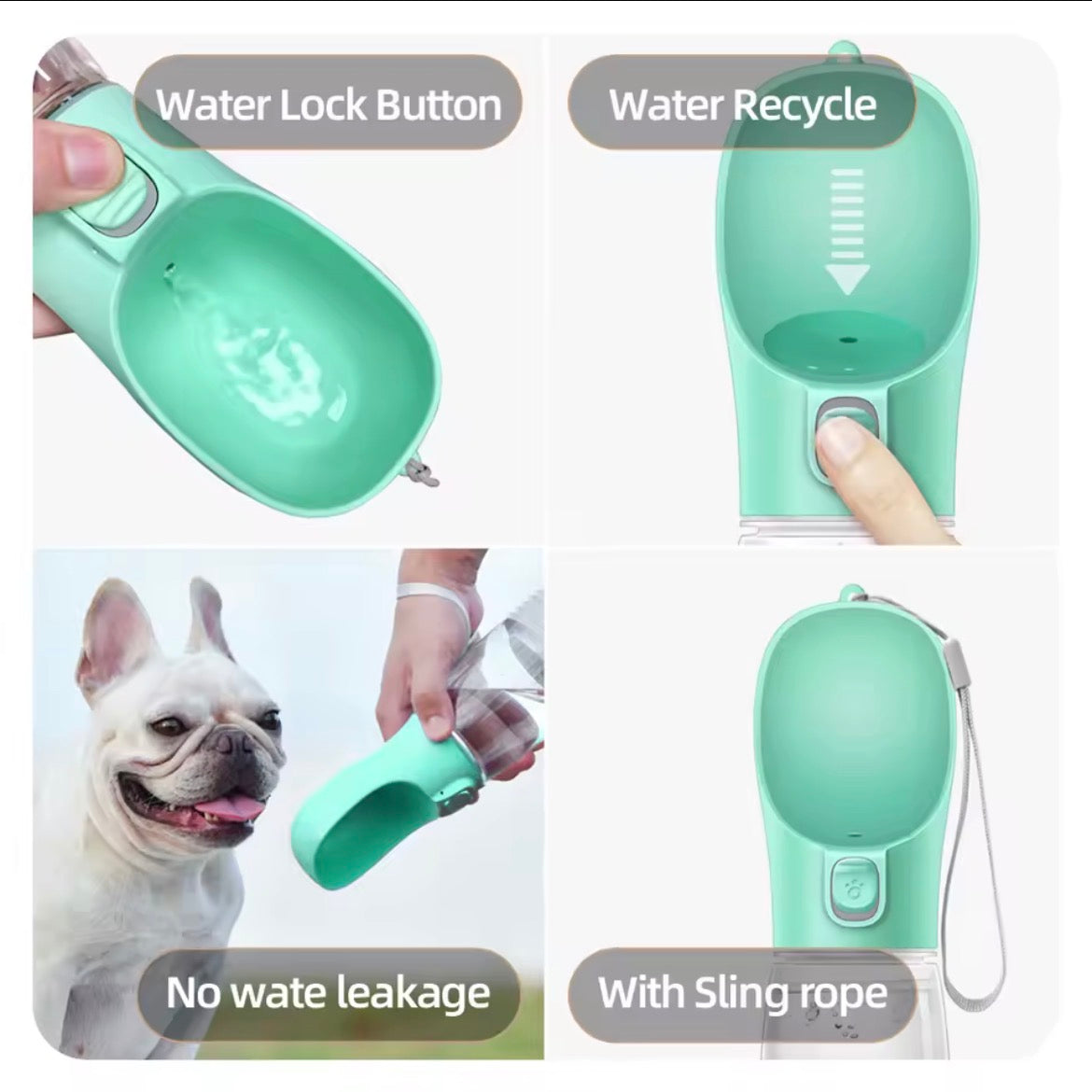 Dog Water Bottle — Leakproof Travel Water Feeder for Dogs & Cats