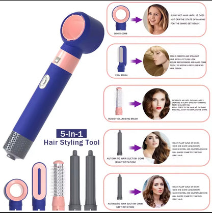 5-in-1 Professional Hair Styling Set — Hot Comb, Curler & Dryer