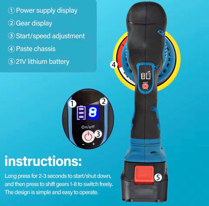 Cordless Car Polisher Buffer — 18V 6" Compatible with Makita Batteries