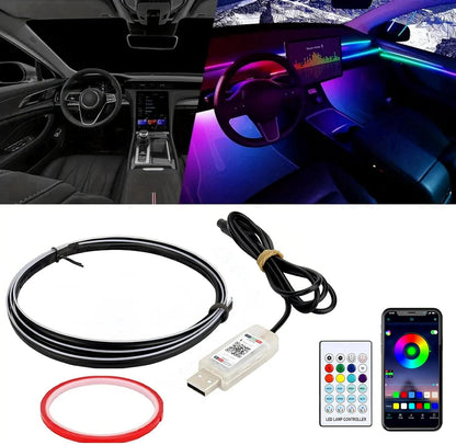 Car Ambient Lighting Kit, 110cm RGB 168 LEDs