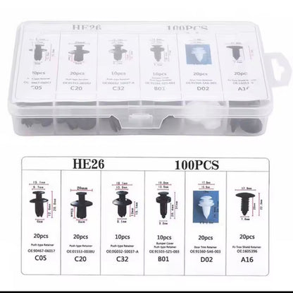 Automotive Clip Fasteners Mixed Kit — Car Body Panel Retainer Pins