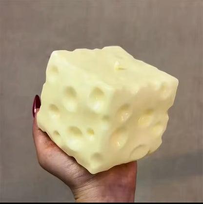 Jumbo Cheese Squishy Stress Ball — ASMR Fidget Toy