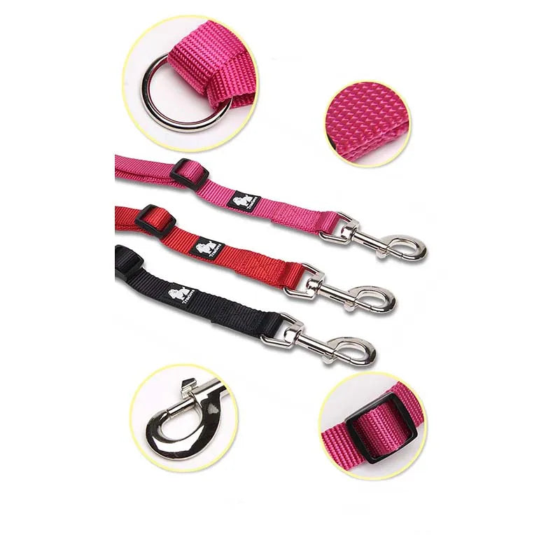 Double Dog Lead Coupler — No-Tangle Nylon Leash for Walking Two Dogs