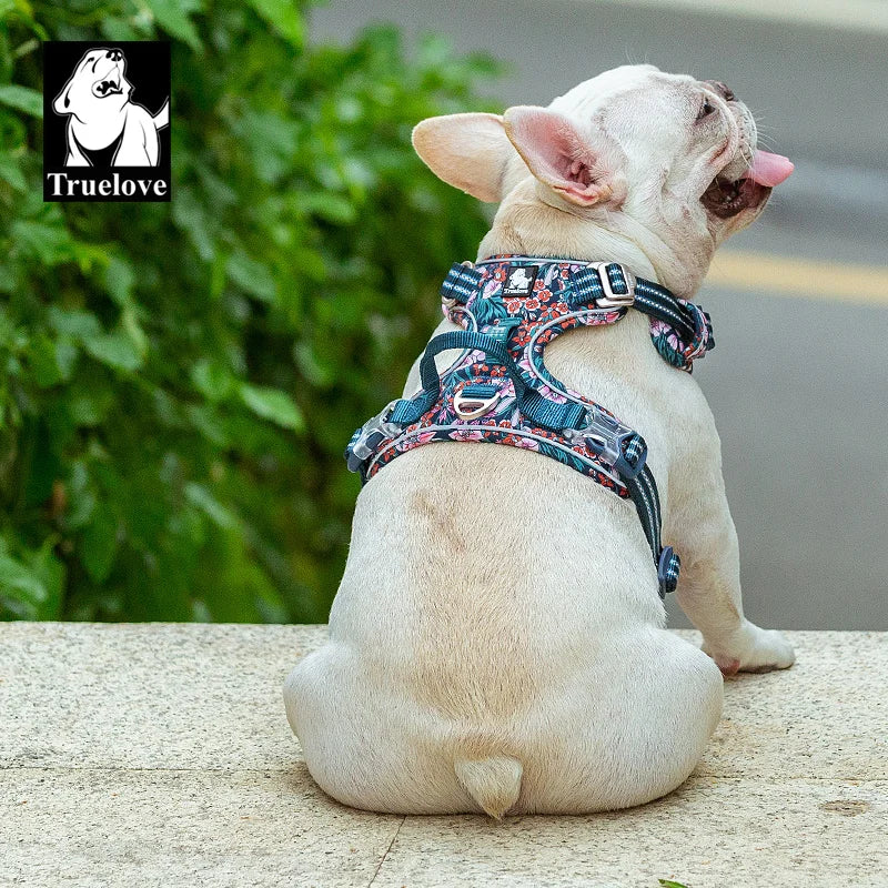 Truelove Reflective Floral Dog Harness — No-Pull Vest
