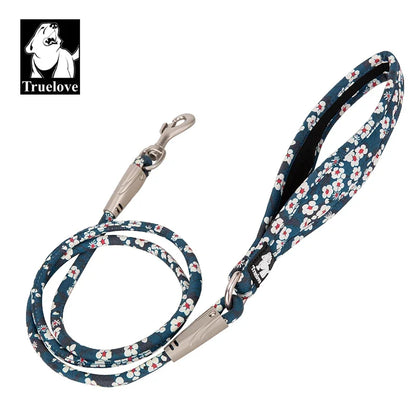 Truelove Floral Dog Lead — 100% Cotton Rope with Padded Handle