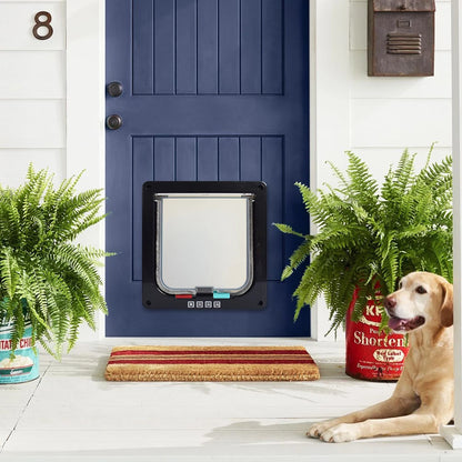 Pet Door with 4-Way Lock — Cat & Dog Flap for Doors