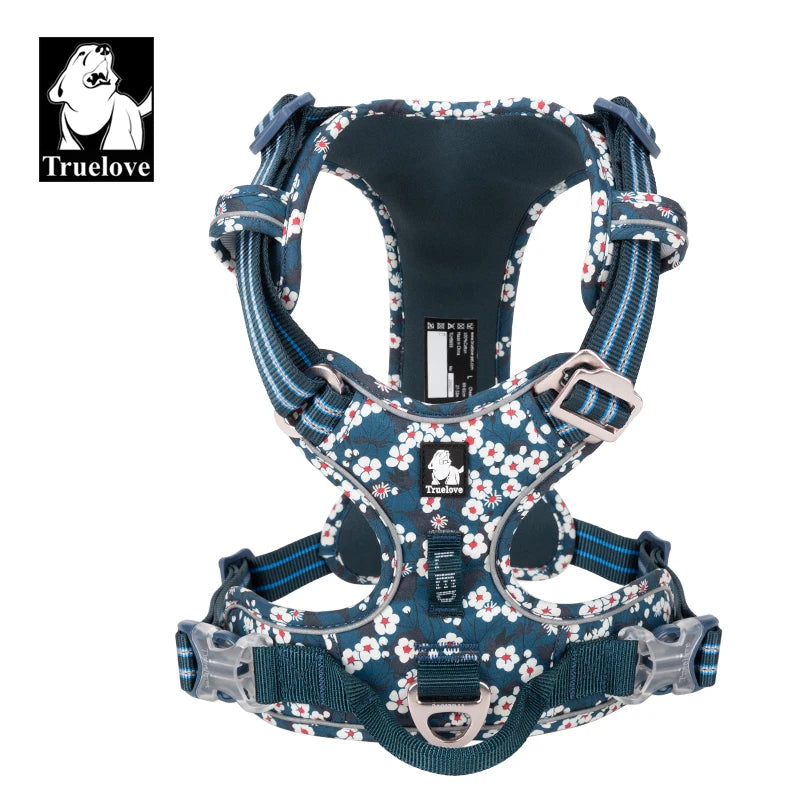 Truelove Reflective Floral Dog Harness — No-Pull Vest