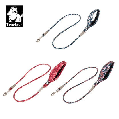 Truelove Floral Dog Lead — 100% Cotton Rope with Padded Handle