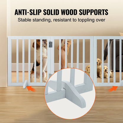 Freestanding Dog Gate — 3-Panel Foldable Pet Barrier