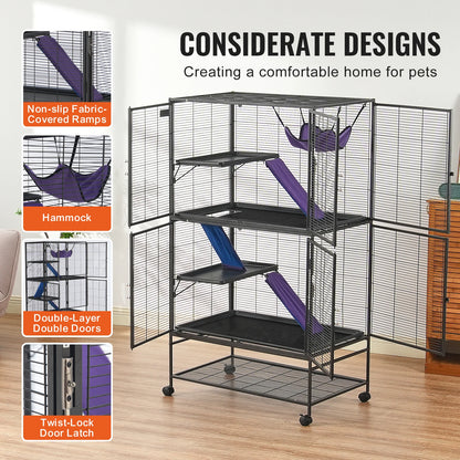 Large 4-Tier Small Animal Cage — Ferrets, Rats & Guinea Pigs