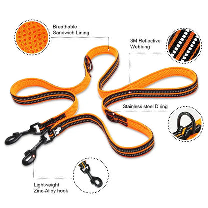 7-in-1 Multi-Function Dog Lead — Hands-Free Reflective Leash