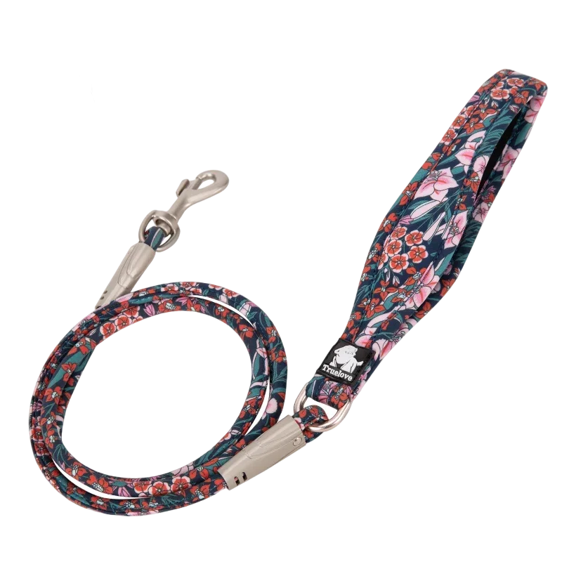 Truelove Floral Dog Lead — 100% Cotton Rope with Padded Handle
