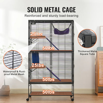 Large 4-Tier Small Animal Cage — Ferrets, Rats & Guinea Pigs