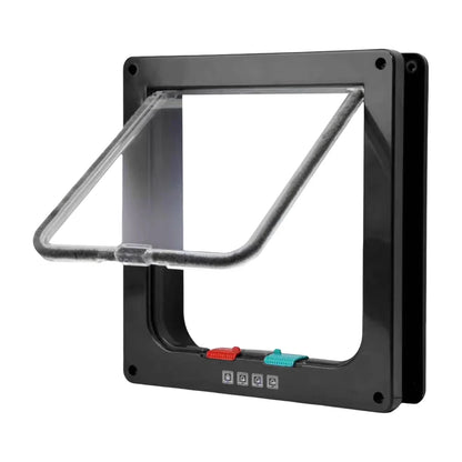 Pet Door with 4-Way Lock — Cat & Dog Flap for Doors