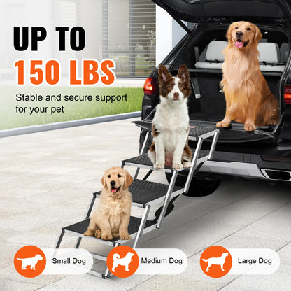 Folding Dog Car Steps — Portable Aluminium Pet Stairs
