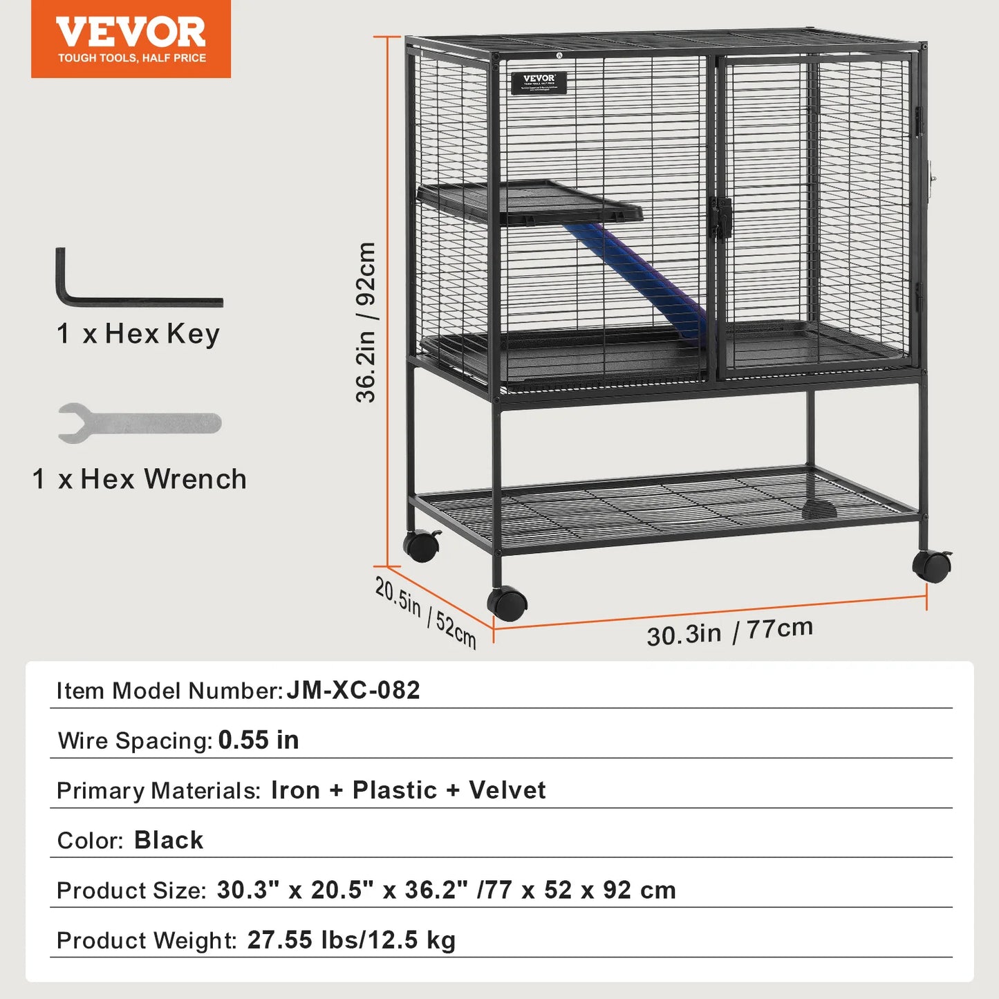 Large 4-Tier Small Animal Cage — Ferrets, Rats & Guinea Pigs