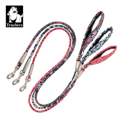 Truelove Floral Dog Lead — 100% Cotton Rope with Padded Handle