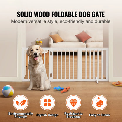 Freestanding Dog Gate — 3-Panel Foldable Pet Barrier