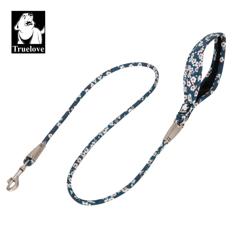 Truelove Floral Dog Lead — 100% Cotton Rope with Padded Handle