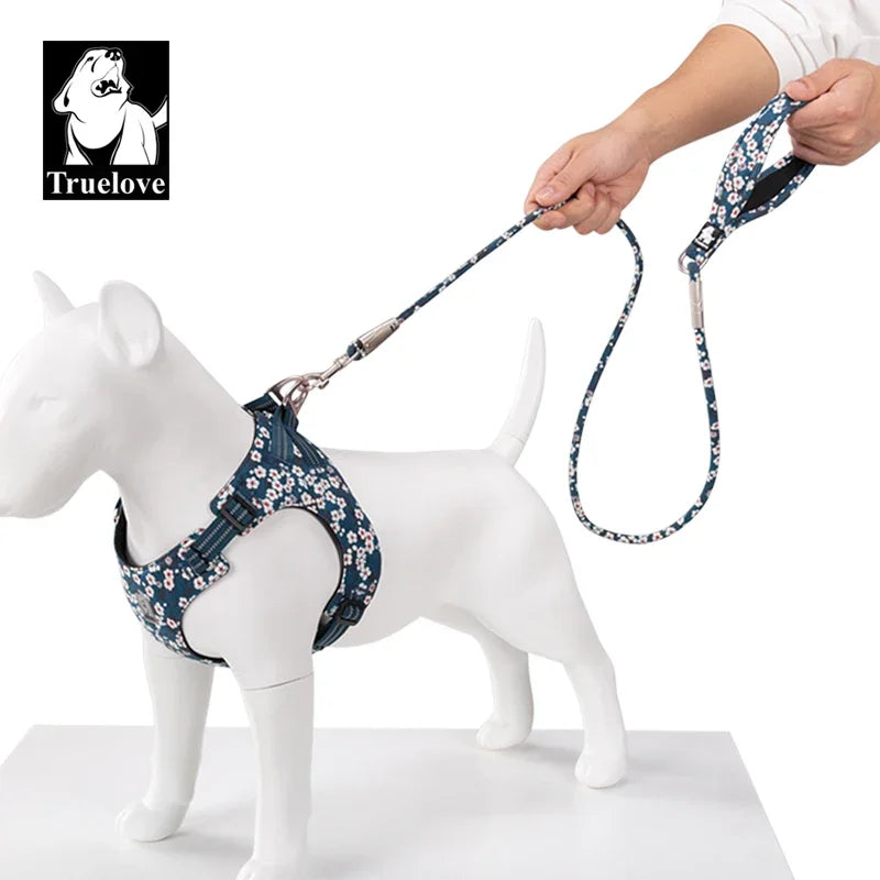 Truelove Floral Dog Lead — 100% Cotton Rope with Padded Handle
