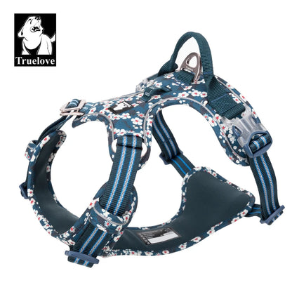 Truelove Reflective Floral Dog Harness — No-Pull Vest