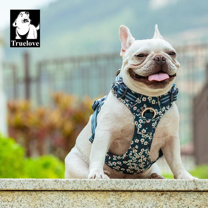 Truelove Reflective Floral Dog Harness — No-Pull Vest