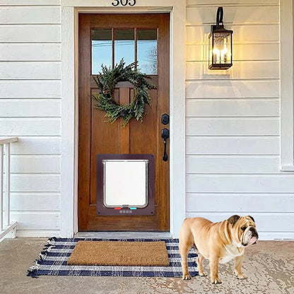 Pet Door with 4-Way Lock — Cat & Dog Flap for Doors