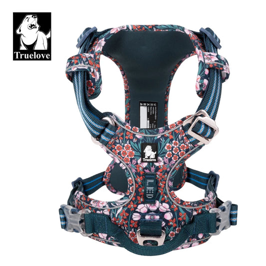 Truelove Reflective Floral Dog Harness — No-Pull Vest