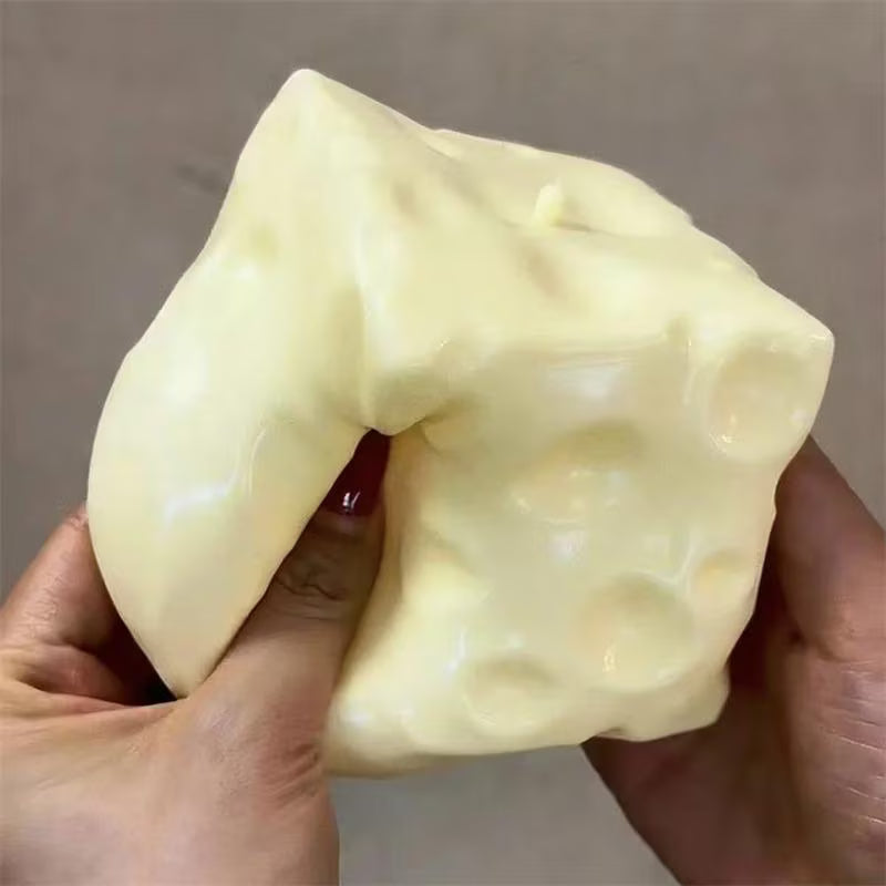 Jumbo Cheese Squishy Stress Ball — ASMR Fidget Toy